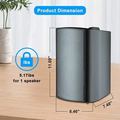 4*STUDIOFINIX 6.5″ Outdoor Bluetooth Speakers 800W Waterproof for Deck Patio