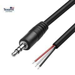 3.5Mm Male Plug to Bare Wire Stereo Audio Cable, 1/8″ 3.5Mm TRS 3 Pole Plug Pigt