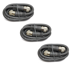 3 Lot Steren 3 ft Gray RG-8X Mini 8 Coax PL-259 Ham Radio Antenna Jumper Cable