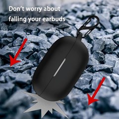 Chic Black Silicone Case for Beats Solo Buds with Fashion Keychain Accessory