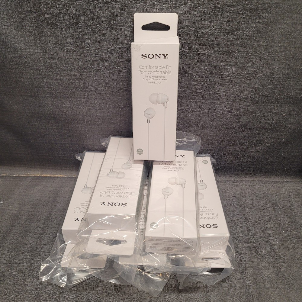 Lot of 6x Sony MDR-EX15LP Fashion Color EX Series Earbud Headphones