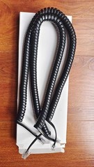 EZYUMM Phone Cord for Landline, 2 Pack Black Handset Telephone Cord, Universal
