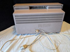 Vintage General Electric AM FM Tube Radio Cocoa Working Rare 8* 13* 5.5 In
