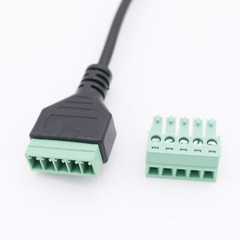 1FT USB A Female to 5 Pin Screw Terminal Connector Plug w/ Shield Adapter Cable