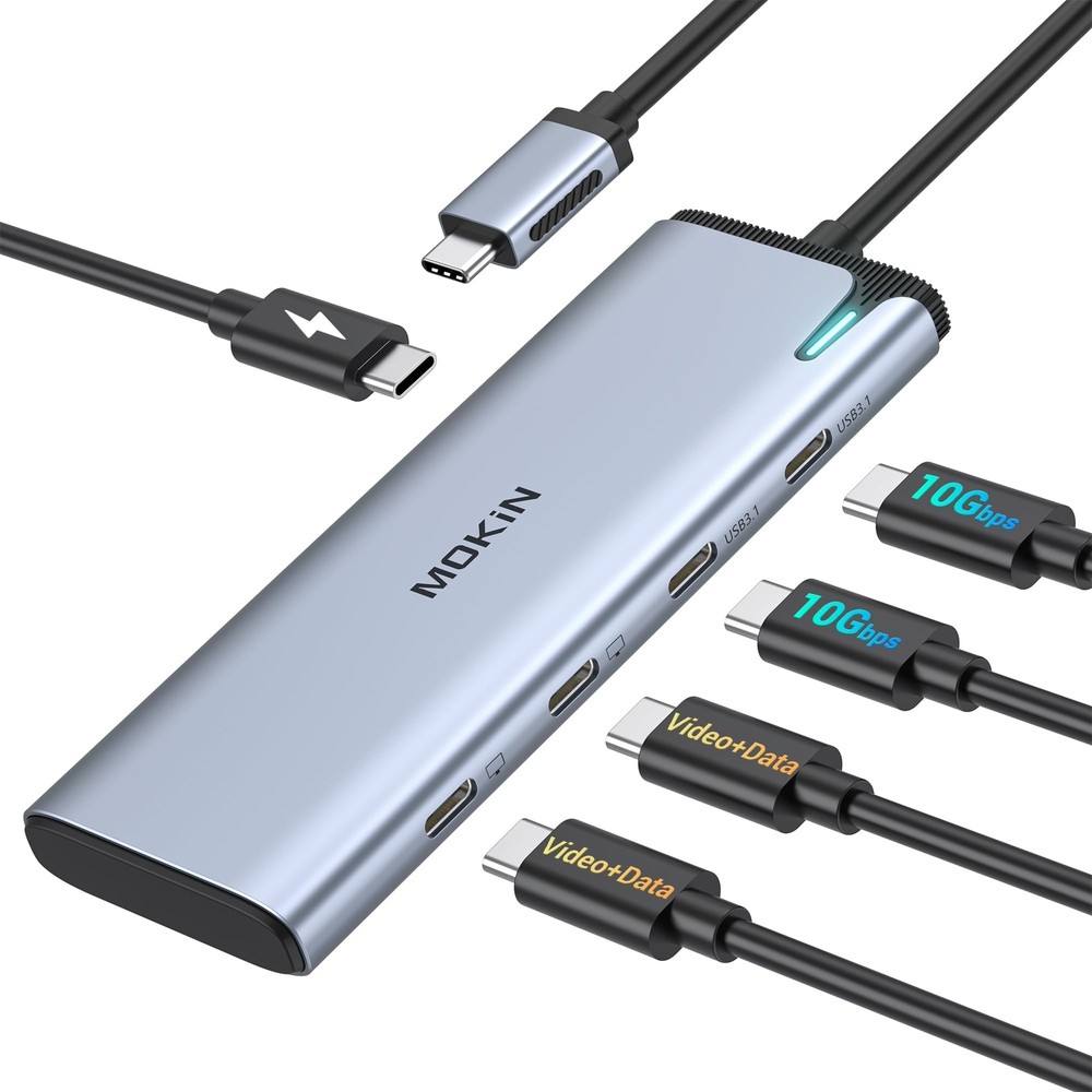 USB C to USB C Hub Dual Monitor, USBC Splitter with 4K@60Hz DP Alt … Fast Ship