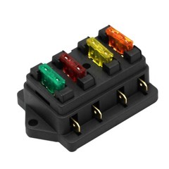 12V 24V Auto Car Power Distribution Blade Fuse Holder Box Block Panel Board 4Way
