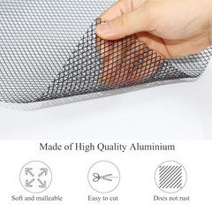 Universal Car Grill Mesh 40″ x 13″, Black-Painted 3 x 6mm Rhombic Hole black