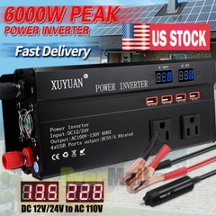 6000W 5000W 4000 Watt Pure Sine Wave Inverter For Off Grid Solar Panel Kit 4 USB