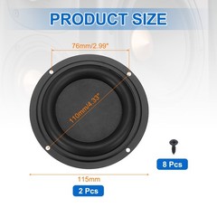 2 Pcs Passive Radiator 4 Inch Round Woofer Vibrating(with 8pcs Screw)