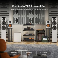 Fosi Audio ZP3 Balanced Preamp 3in 3out Pre Amp Audio for 2.1 Setup -Refurbished