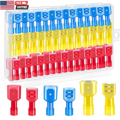 /50Pcs Nylon Spade Connectors Kit 22-10 Gauge Male and Female Wire Spade Termina