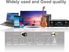 Audio Adapter 6.35Mm Male to 3.5Mm Female Stereo Headphone Connector