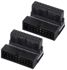 2PCS Down Right Angle USB 3.0 19-Pin Motherboard Internal Header Adapter 20pin