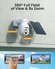 4MP Wireless Outdoor Solar Security Camera System PTZ IP Cam WIFI CCTV 8000mAh