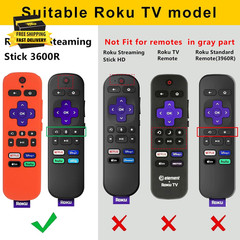 [2 Pack] Silicone Protective Case Compatible with Roku Voice Remote, Anti-Slip