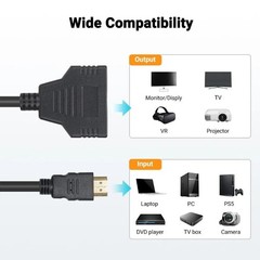 4K HDMI Cable Splitter Adapter 2.0 Converter 1 In 2 Out 1 Male to 2 Female lot