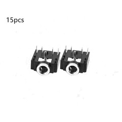 bnafes 15pcs PJ-307 3.5mm Stereo Jack Socket 5 Pin PCB Mount Female Black