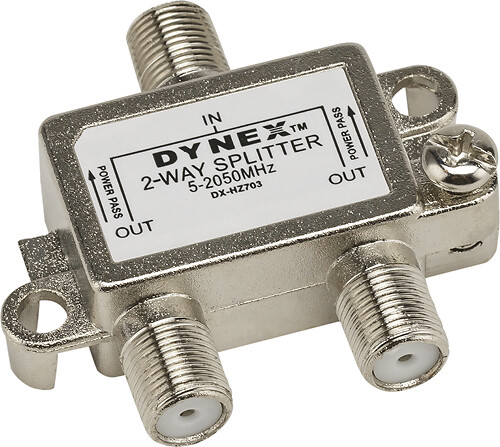 NEW Dynex DX-HZ703 2-Way Coaxial Cable Splitter satellite antenna 5-2050MHz