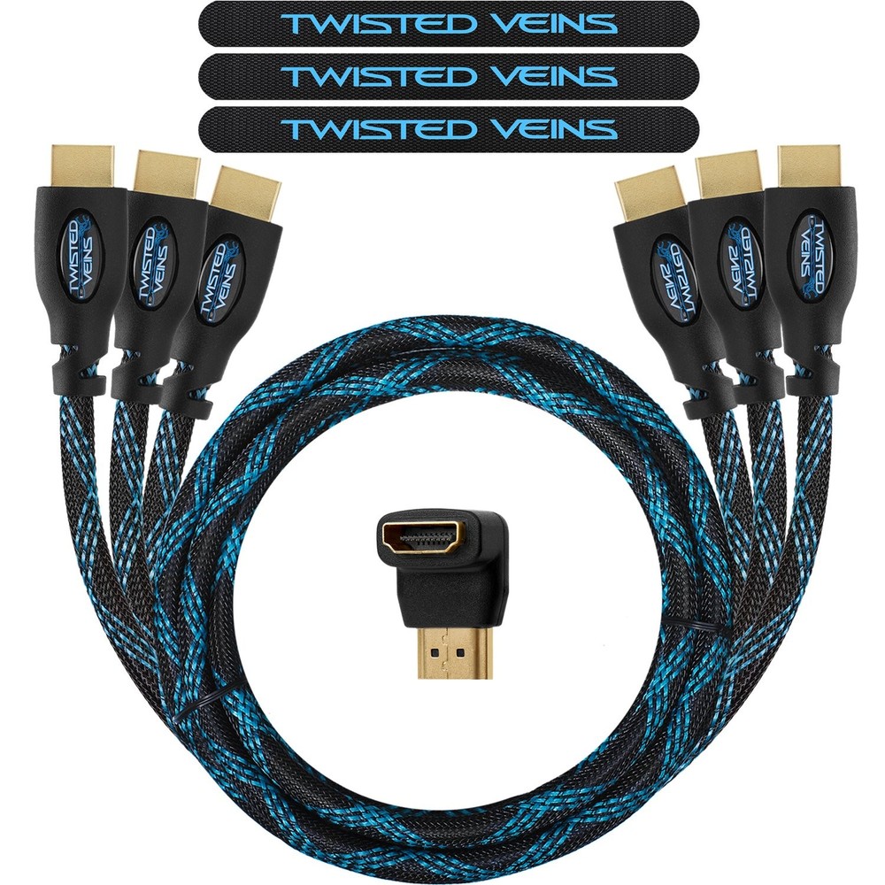 HDMI Cable 1.5 ft (Actually 1.6ft/0.5m), 3-Pack, with Left Angle Adapter & 3 …