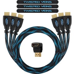 HDMI Cable 1.5 ft (Actually 1.6ft/0.5m), 3-Pack, with Left Angle Adapter & 3 …