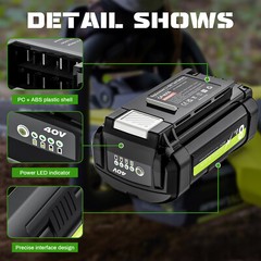 1/2X 40V 40Volt 8.0Ah Battery High Capacity Lithium ion For OP4050 For Ryobi
