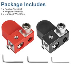 2PCS Car Battery Terminals Connector Top Post 12-24V 0/2/4 & 4/8 AWG W/ Wrenches