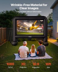 VEVOR 16 ft Inflatable Movie Screen 16:9 600D Movie Projection with Portable Bag