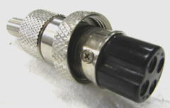Vanco C4 SR CB Radio Mic Plug 4 Pin Female Panel Jack w/ Metal Strain Relief Kit