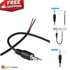 1ft 3.5mm Male Jack to Bare Wire Audio Cable for Seamless Connectivity