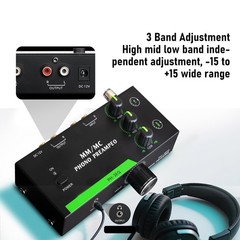 3 Band Adjustment Turntable Amplifier For Audiophiles Easy To Use