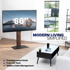 VIVO Free-Lift TV Stand with Super-Sized Base, Fits 55″ to 86″ Screens