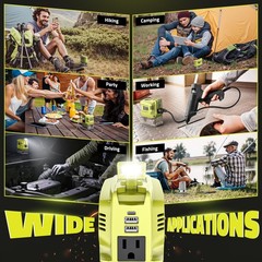 200W Portable Power Inverter for Ryobi 18V AC 110V-120V Converter
