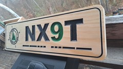 POTA Carved And Painted Wood Callsign Plaque Hanging Sign For Ham/Amateur Radio