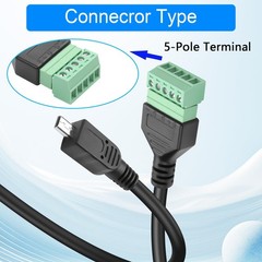 2 PCS Mini 8-Pin to 5-Pole Terminal Data Cable Mini 8-Pin Male to 5-Pole Term…