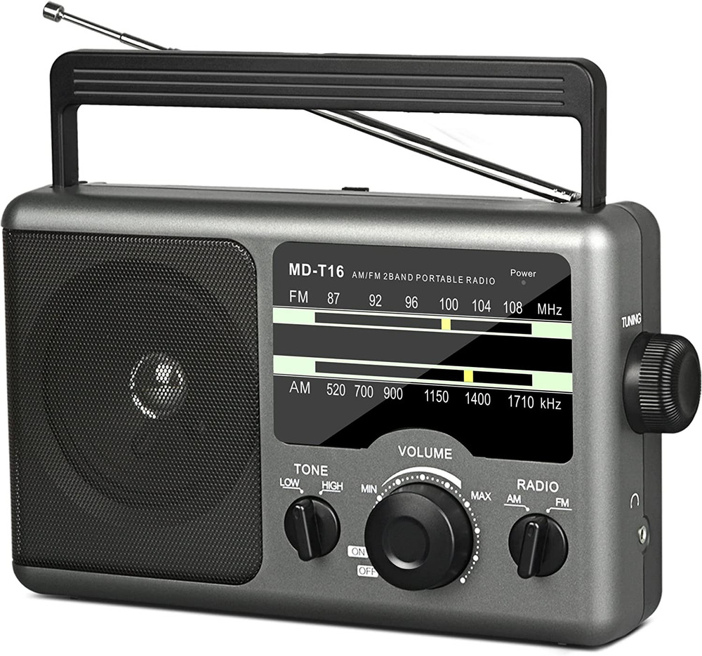AM FM Portable Radio Battery Operated by 4X D Cell Batteries or AC Power