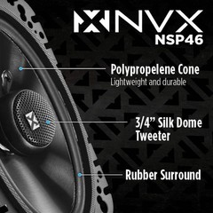 NVX NSP46 300W Peak (100W RMS) 4×6″ N-Series 2-Way Coaxial Speakers