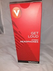 Vivitar Stereo Headphones Adjustable Headband Silver Black
