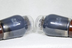 Matched Pair Mullard ECC32/CV181 Smoke Glass Brown Base Made in UK in 1949/1955