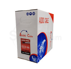 Speaker Cable 250FT White 12AWG Audio In-Wall CL2 Rated 12/2 Gauge Bulk Wire