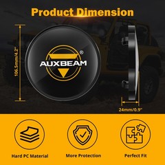 AUXBEAM 4″ LED Work Driving Light Bar SPOT Pods Amber DRL & Black Covers Shield