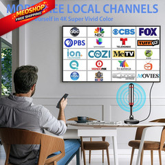 Digital TV Antenna for Smart Indoor，2026 HD with 5.5 IN, black