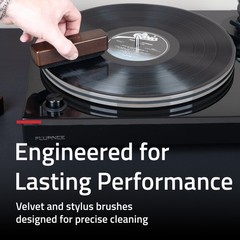 Fluance Vinyl Record Cleaning Kit with Velvet Record Brush and Stylus Brush