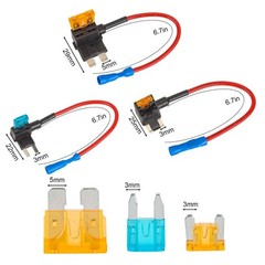 10PC Add-a-Circuit Fuse Tap Adapter Kit w/ Standard & Mini Tap Blade Fuse Holder
