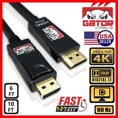 4K DisplayPort DP to HDMI Cable 60Hz 2160P 25.92Gbps HDR Audio Video Adapter PC