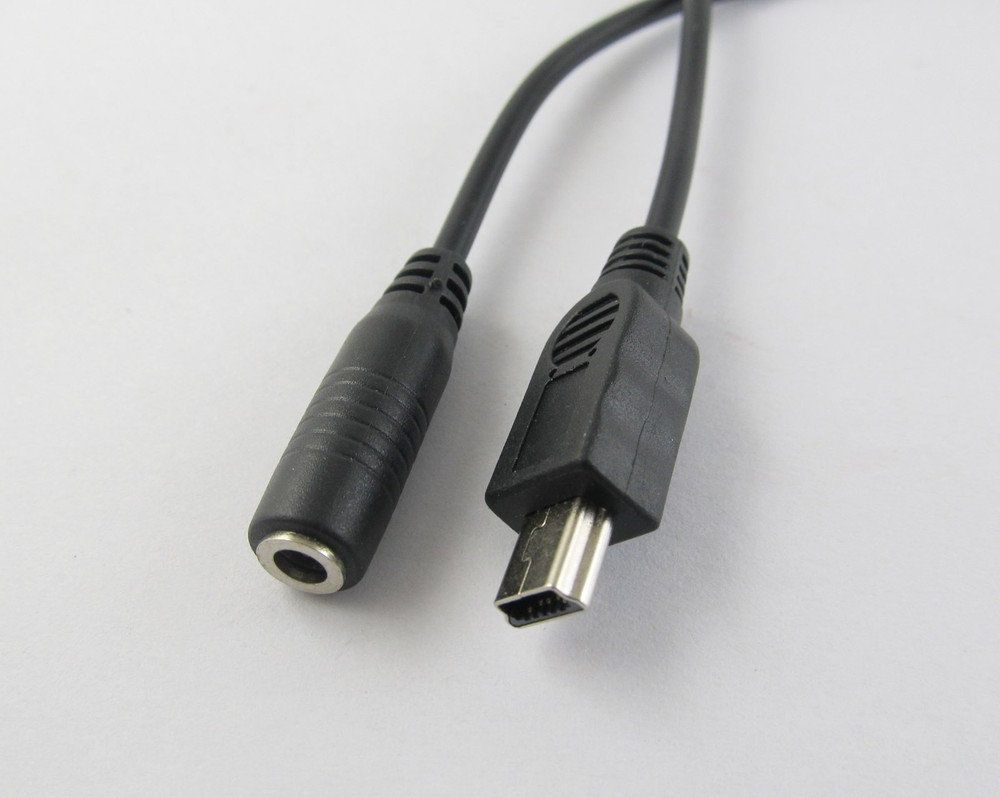 Mini USB 5 Pin Male to 3.5×1.35mm Female DC Power Supply Connector Adapter Cable
