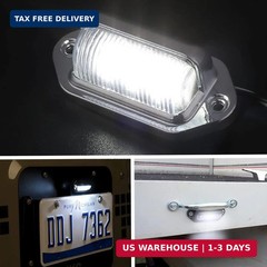 2PCS Xenon White LED License Plate Light – 12V-24V DC Waterproof 6-SMD Lamp Tail