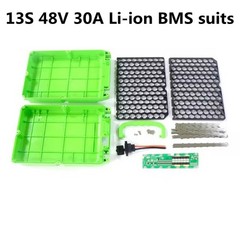 DIY 13S 8P 48V Li-ion Battery Box w/ 20A/30A BMS+Holder+Welding Nickel Strip kit