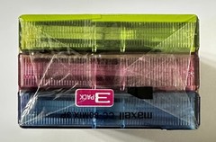 Pack Of 3 New Sealed Maxell Color Club 80 Blank Audio Cassette Tapes Normal Bias