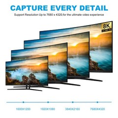 8K DisplayPort 1.4 Braided Cable 15FT-30FT Ultra HD 8K@60Hz 4K@144Hz Support