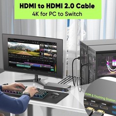 Short HDMI Cable 1FT 4K HDMI 2.0 Slim Flexible Cord 4K@60Hz Monitor TV PC Camera